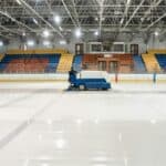 a zamboni cleaning the ice