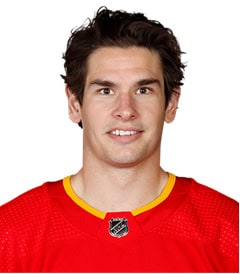 NHL player Sean Monahan face shot for the Calgary Flames